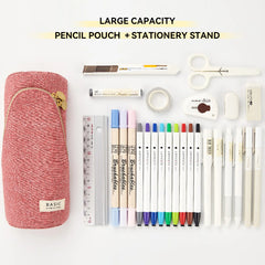 Standable Pencil Pouch Magnet Stand-Up Cosmetics Bags Stationery Case