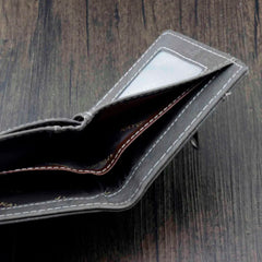 Star Men Boys Casual Wallet with Zipper Anti-Thief Chain