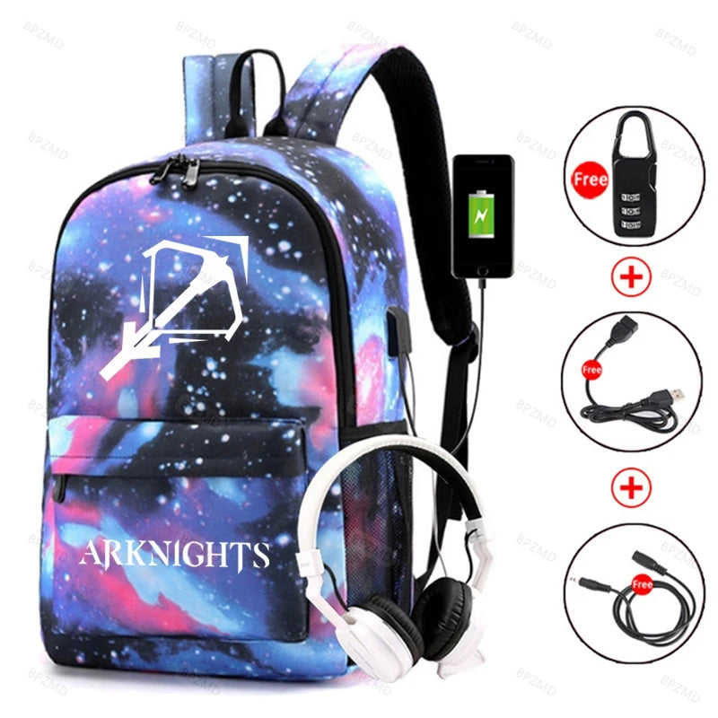 Arknights Backpack Anti-Theft Bookbag for School Boys Girls