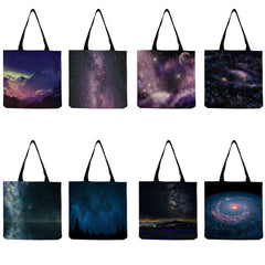 Starry Print Women's Shoulder Bag Foldable Tote Bag