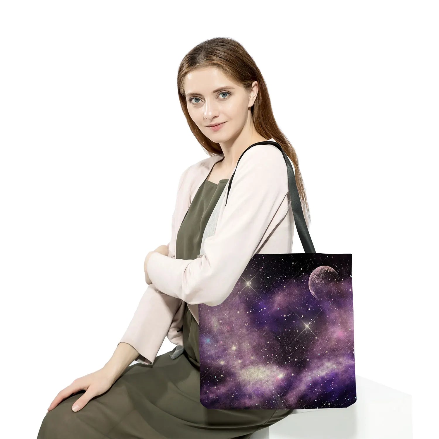 Starry Print Women's Shoulder Bag Foldable Tote Bag