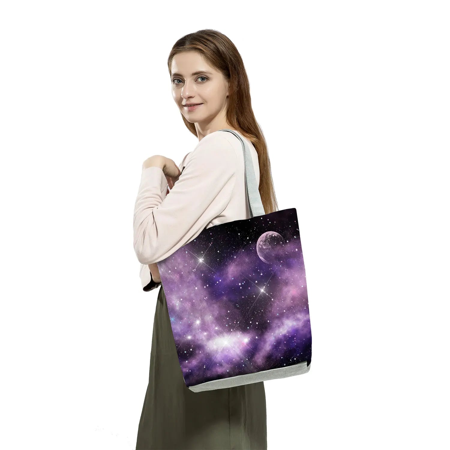 Starry Sky Print Handbags Casual Shopping Tote Bag