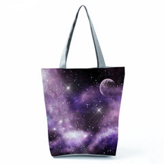 Starry Sky Print Handbags Casual Shopping Tote Bag