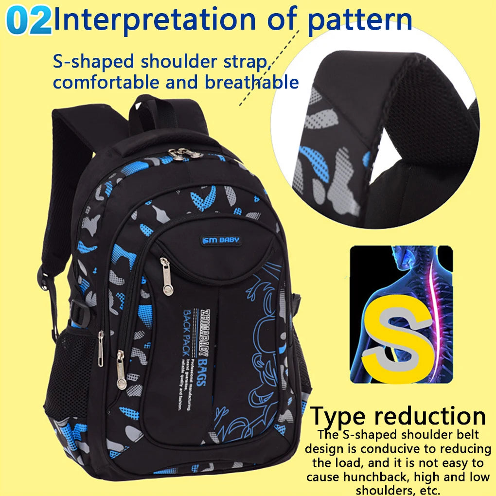 Stationery Storage School Bag Zipper Closure Backpack Large Capacity