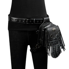 Steam Punk Men's Waist Bag PU Leather Outdoor Tactical Bag