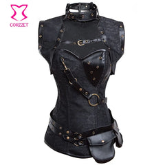 Steampunk Faux Leather Waist Belt Bag Gothic Corset Accessory