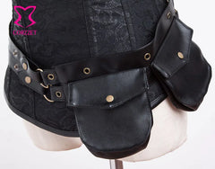 Steampunk Faux Leather Waist Belt Bag Gothic Corset Accessory