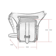 Steampunk Retro Waist Bag PU Biker Shoulder Gothic Messenger Bag