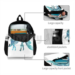 Stegosaurus Skeleton Hiking Backpack Waterproof Travel Dinosaur