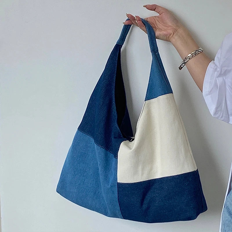 Canvas Women's Denim Shoulder Bag Large Casual Tote Bags