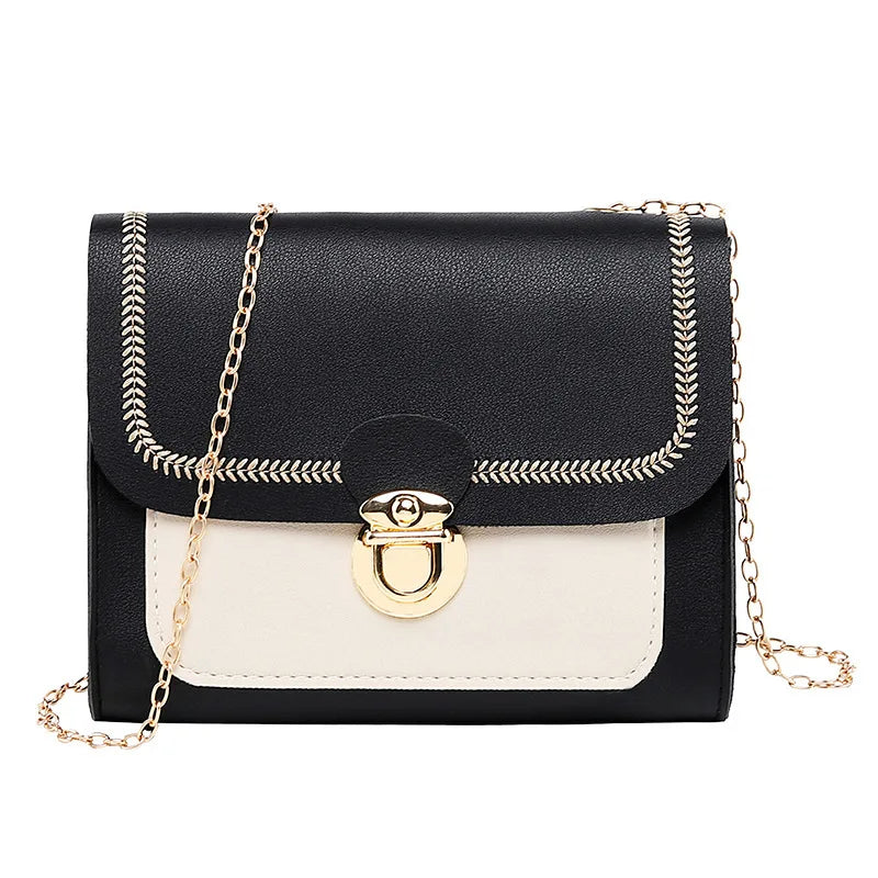 Women Winter Crossbody Bag Chain PU Leather Messenger Bag