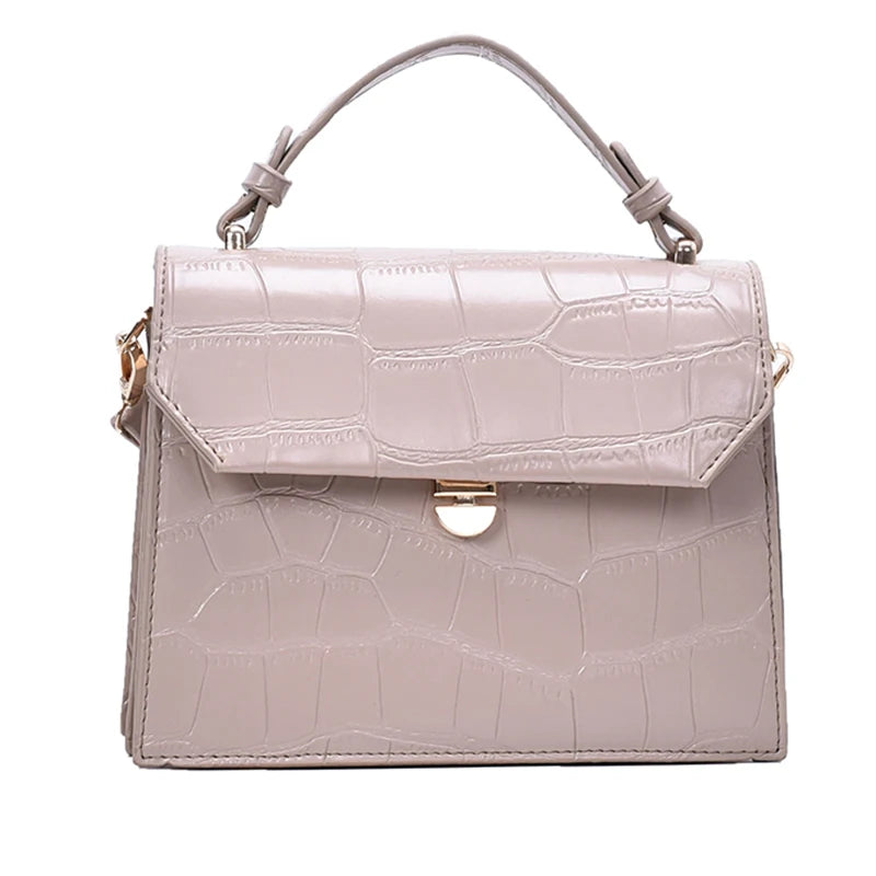 Stone Patent Crossbody Bag Small Handbag PU Leather Hand Ba