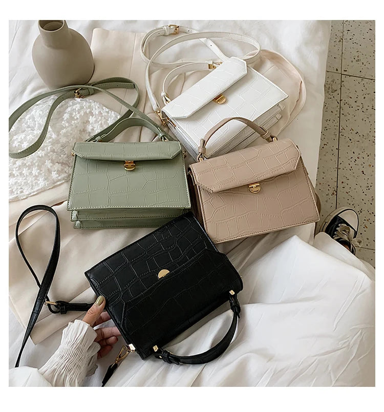 Stone Patent Crossbody Bag Small Handbag Evening Bag