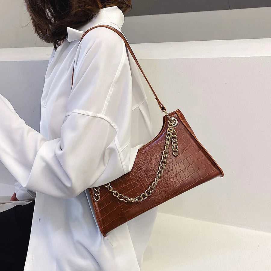 Vintage Chain Tote Shoulder Bag Women's Handbag