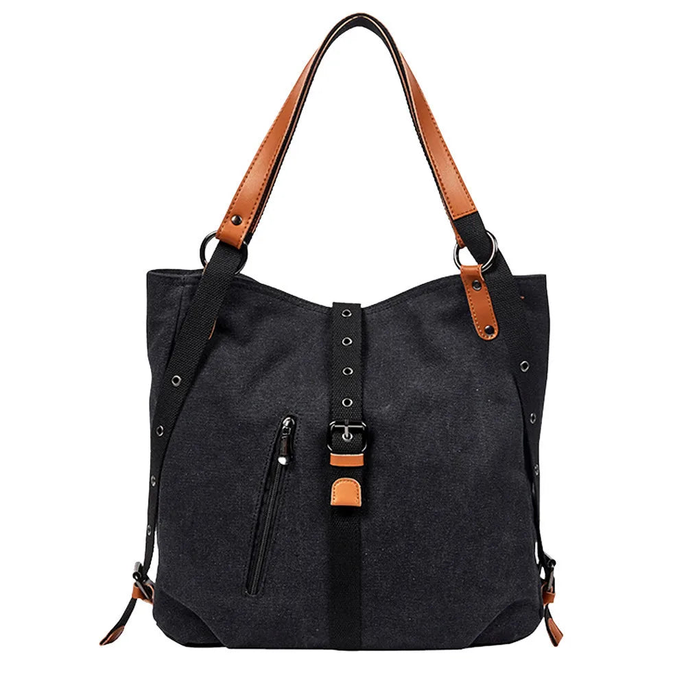 Stone Pattern Canvas Bucket Bag Crossbody Shoulder Messenger Handbag