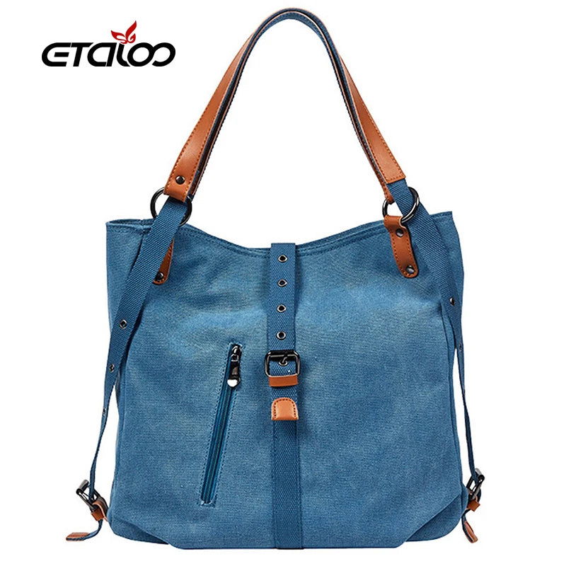 Stone Pattern Canvas Bucket Bag Crossbody Shoulder Messenger Handbag
