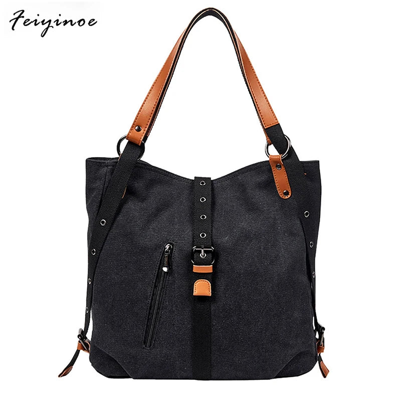 Stone Pattern Canvas Bucket Bag Crossbody Shoulder Messenger Handbag