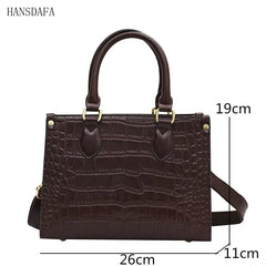 Stone Pattern Cow Leather Handbag for Women Large Capacity Tote Bag