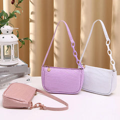 Stone Pattern Ladies PU Leather Shoulder Bag Small Handbag for Women