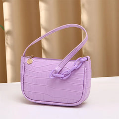 Stone Pattern Ladies PU Leather Shoulder Bag Small Handbag for Women