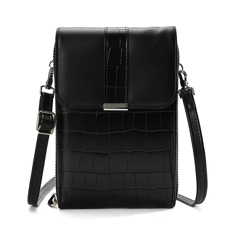 Stone Pattern Small Shoulder Phone Bag Pu Leather Crossbody