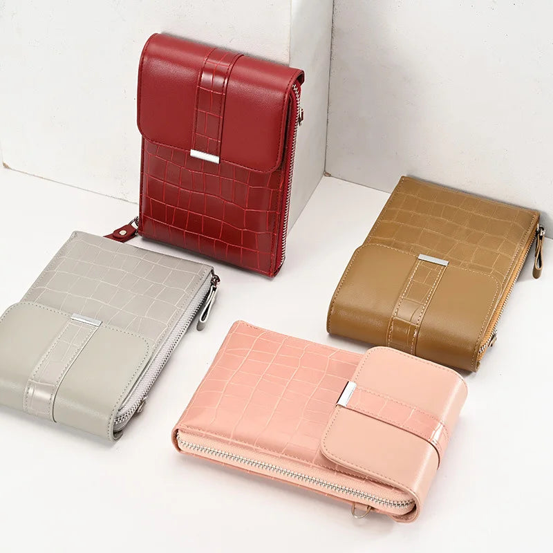 Stone Pattern Small Shoulder Phone Bag Pu Leather Crossbody