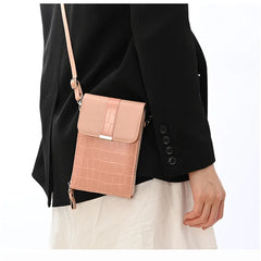 Stone Pattern Small Shoulder Phone Bag Pu Leather Crossbody