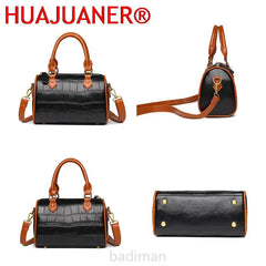 Stone Pattern Leather Handbag Vintage Women's Bag