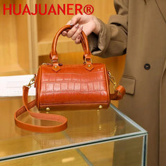 Stone Pattern Leather Handbag Vintage Women's Bag