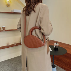 Stone Pattern Heart Bag Leather Crossbody Shoulder Bag