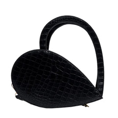 Stone Pattern Heart Bag Leather Crossbody Shoulder Bag