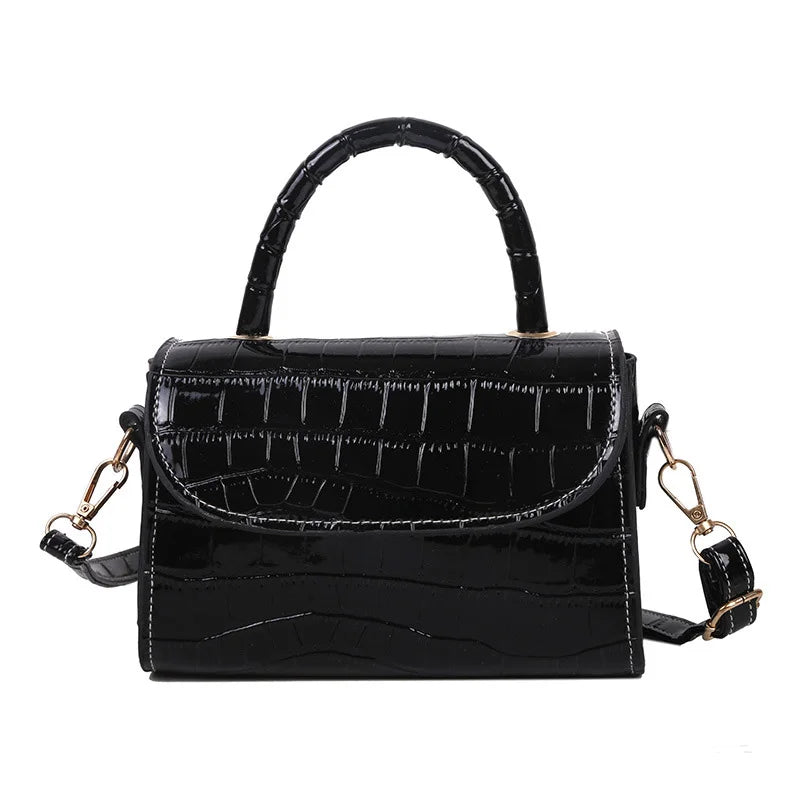 Stone Pattern Leather Mini Tote Handbag for Women