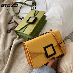 Stone Pattern PU Leather Crossbody Bags For Women Small Shoulder Messenger Bag