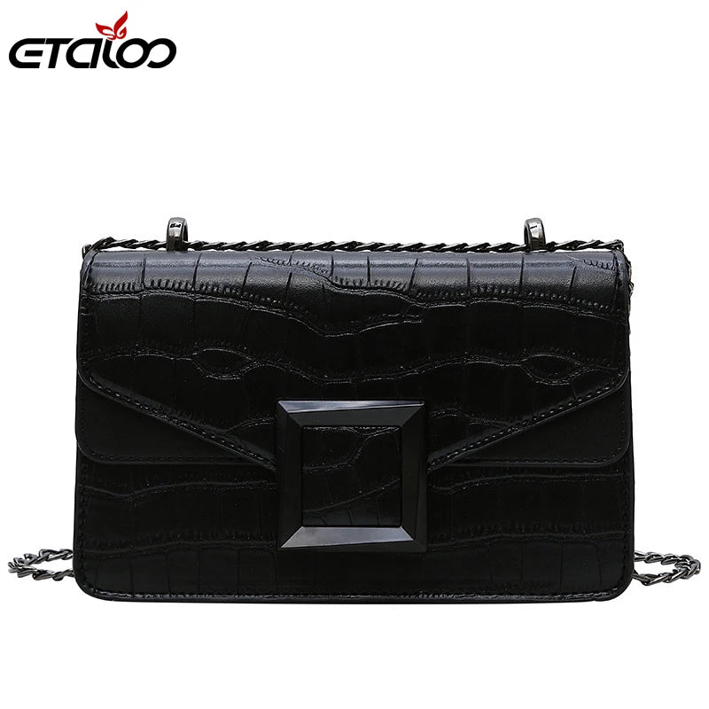 Stone Pattern PU Leather Crossbody Bags For Women Small Shoulder Messenger Bag