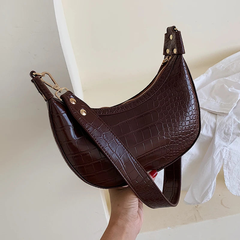 Stone Pattern Retro PU Leather Crossbody Bags for Women Small Shoulder Bag