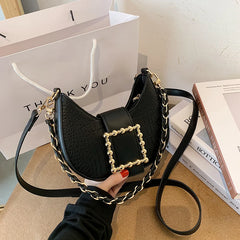 Stone Pattern Saddle Bag Women High PU Leather Handbag