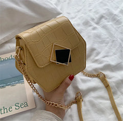 Stone Pattern Shoulder Bag Chain Messenger Bag