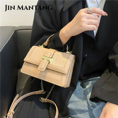 Stone Pattern Square Tote Bag Chain Shoulder Messenger Bag