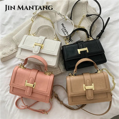 Stone Pattern Square Tote Bag Chain Shoulder Messenger Bag