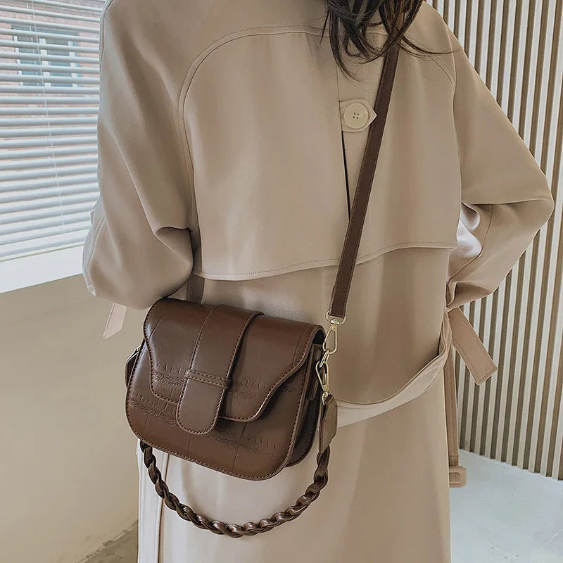 Stone Pattern Women Tote Bag PU Leather Handbag Shoulder Messenger Bag