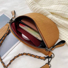 Stone Pattern Chain Waist Bags Women Chest Bag Crossbody Bags Female Waist Packs