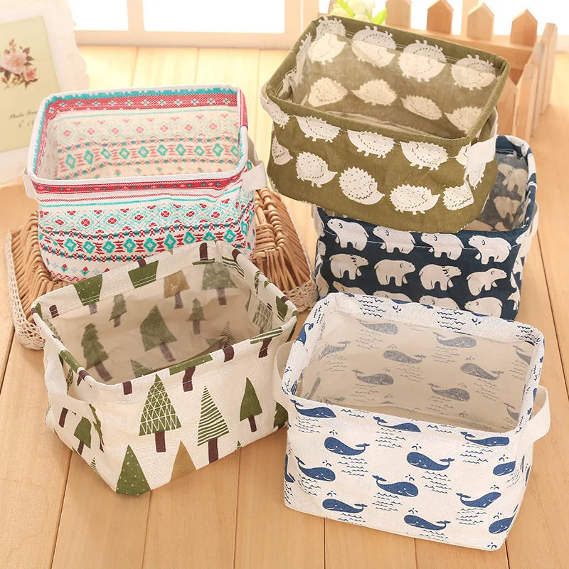 Foldable Fabric Storage Basket Underwear Storage Box Clothes Organizer