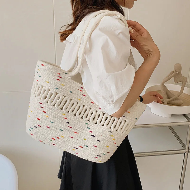 Straw Beach Tote Bag Large Capacity Handbag Gift for Women Girls