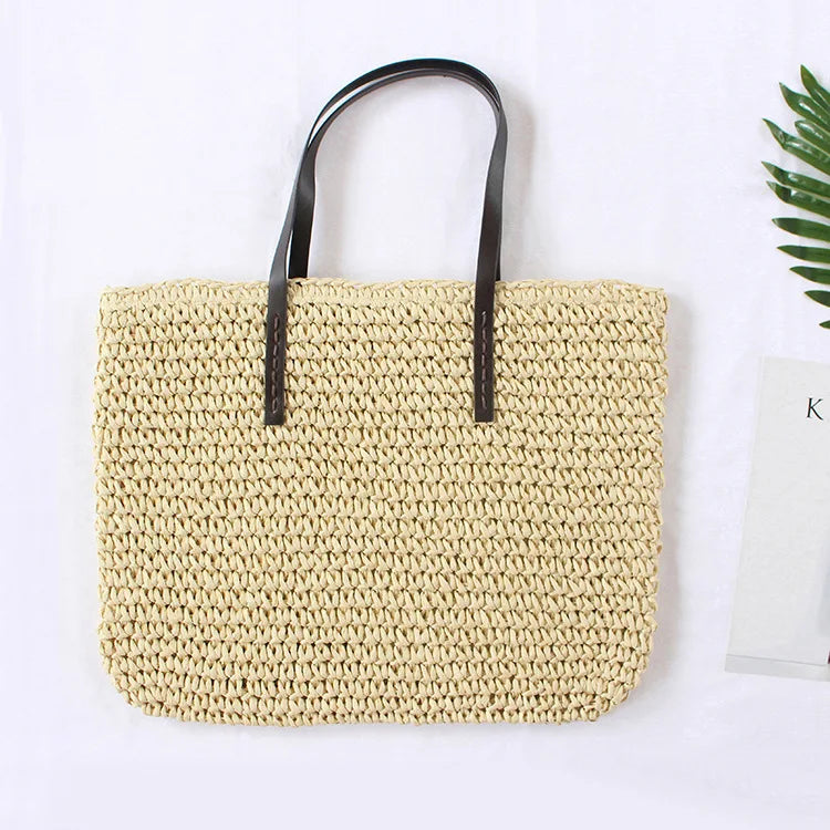 Straw Beach Bag Woven One-shoulder Large-capacity Vacation Tote
