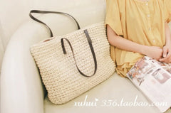 Straw Beach Bag Woven One-shoulder Large-capacity Vacation Tote