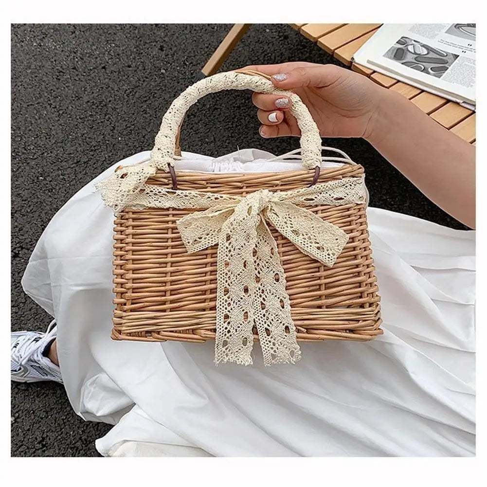 Straw Bags Beach Rattan Woven Tote Handbags Women Summer Boho Style