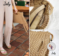 Straw Beach Bags Tassel Handbag Weave Grass Bag Summer Travel