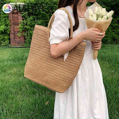 Straw Beach Women Shoulder Handbag Woven Boho Summer Tote Bag