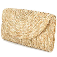 Brown Straw Clutch Purse for Women Wedding Envelope Wallet