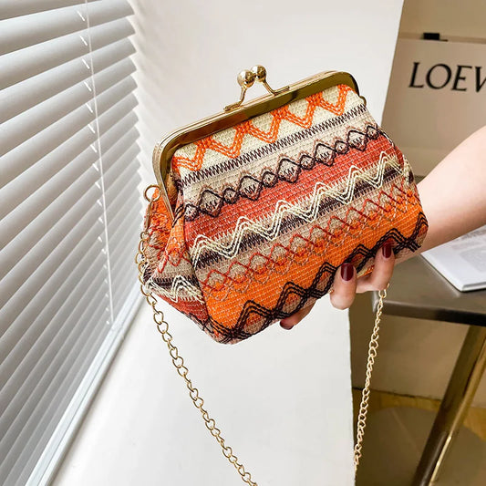Raffia Boho Women Bag Waist Fanny Pack Crossbody Handbag B568